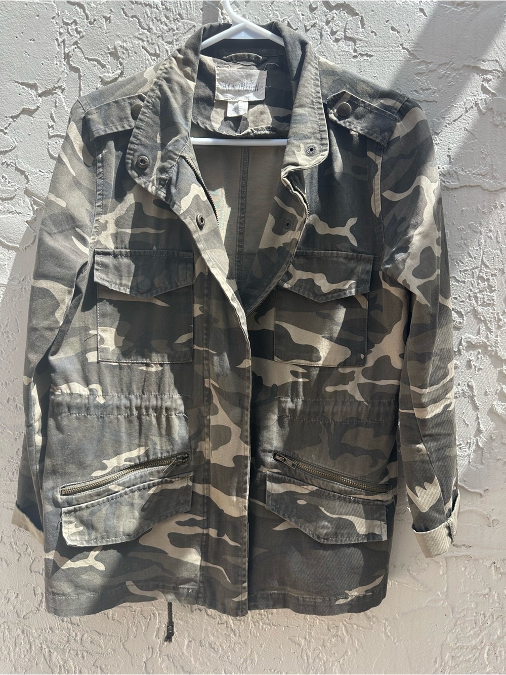 Sky and Sparrow Camo Utility Jacket in Olive/Tan